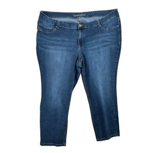 Woman Within Jeans Womens 28W Blue Denim Straight Leg Stretch Plus Size